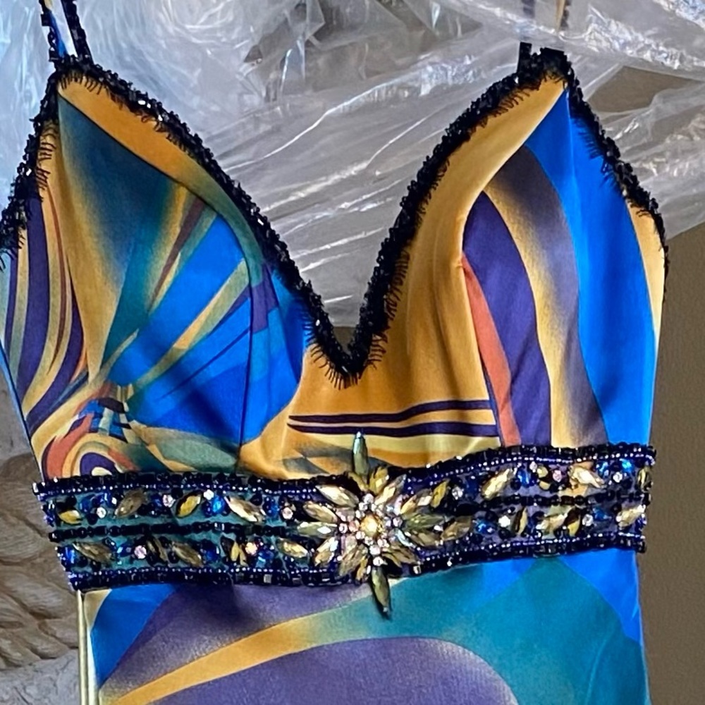 Never worn gorgeous full length with gemstones